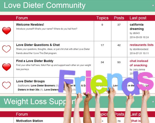 Meet diet buddies and get weight loss support in the Forums