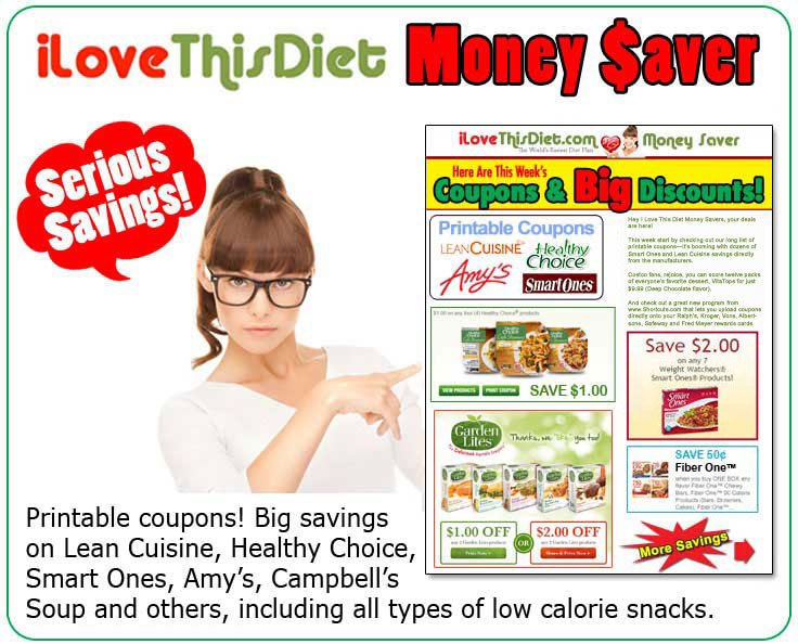 Lose weight on a budget with I Love This Diet Supermarket Coupon page.