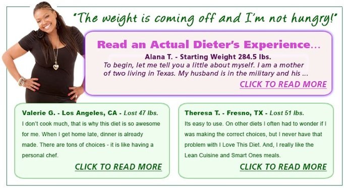 Dieter success story for I Love This Diet.